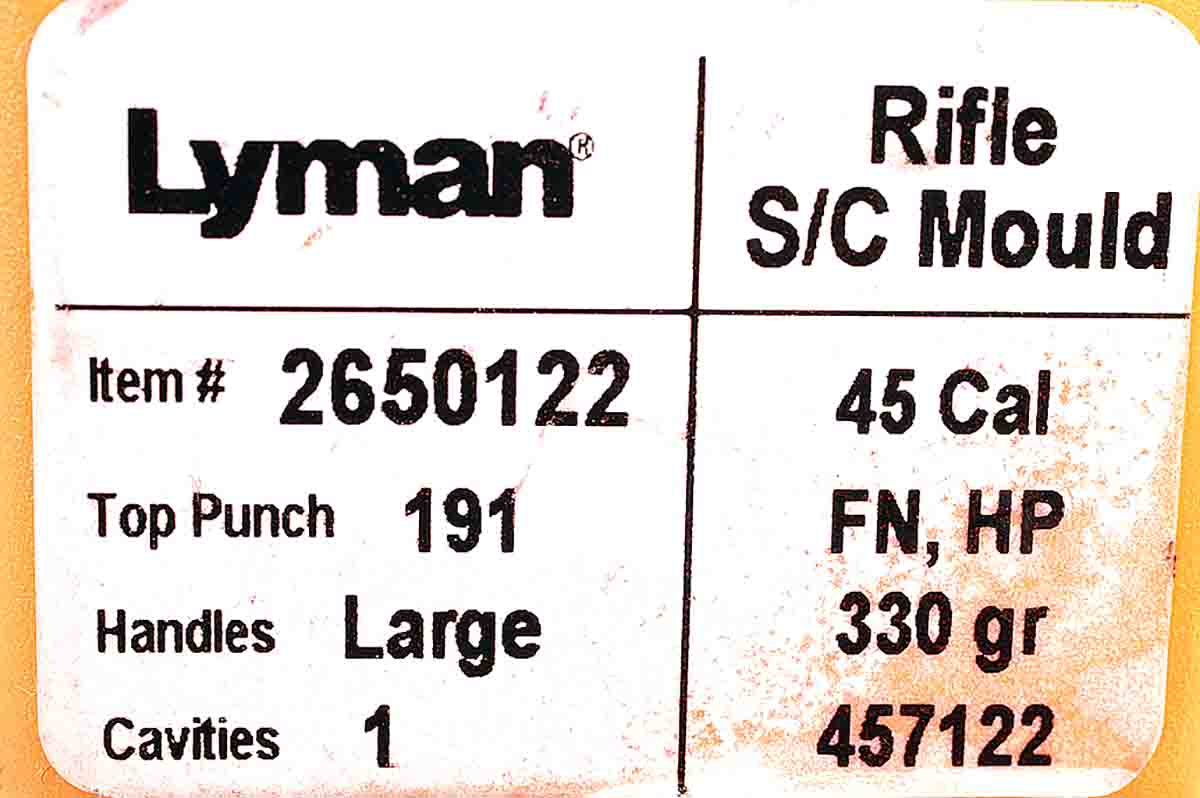 Lyman uses mould number 457122 to designate the Gould’s bullet; the mould was originally numbered 456122.